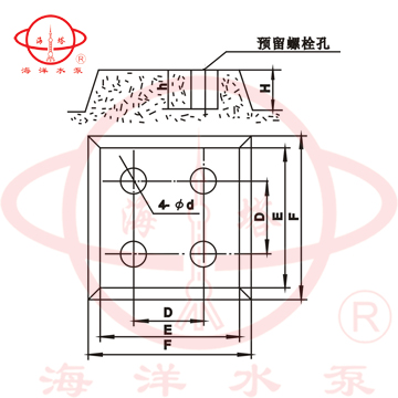 DL立式清水低轉速多級泵附件及安裝尺寸