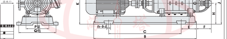 D/DG型卧式鍋爐多級泵安裝尺寸