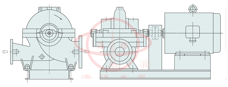 SOW型蝸殼式雙吸清水管道(dào)泵安裝形式