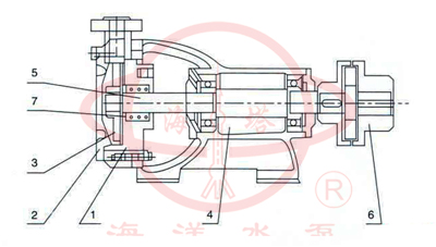 W型單級懸臂式漩渦泵結構圖